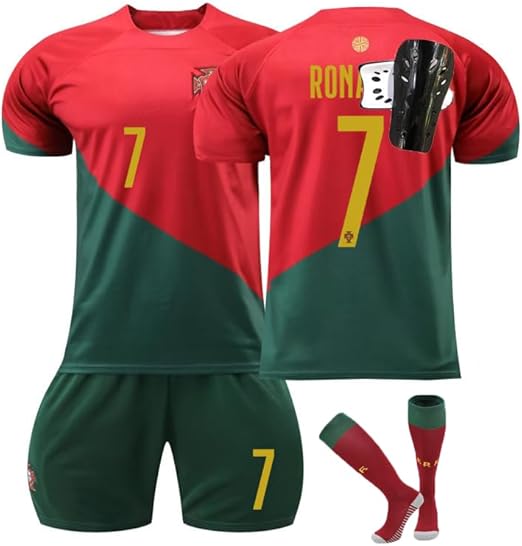 Cristiano Ronaldo Jersey With a Knee Pads Football Classic CR7 Hero Portugal Jerseys for Mens and Kids