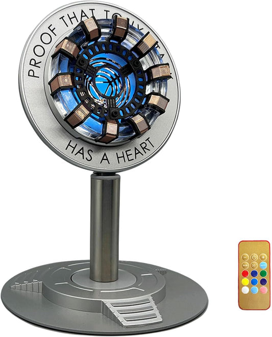 Iron Man MK1 Arc Reactor - 1:1 LED Cosplay Toy with Voice & Tap Control, Display Case Included