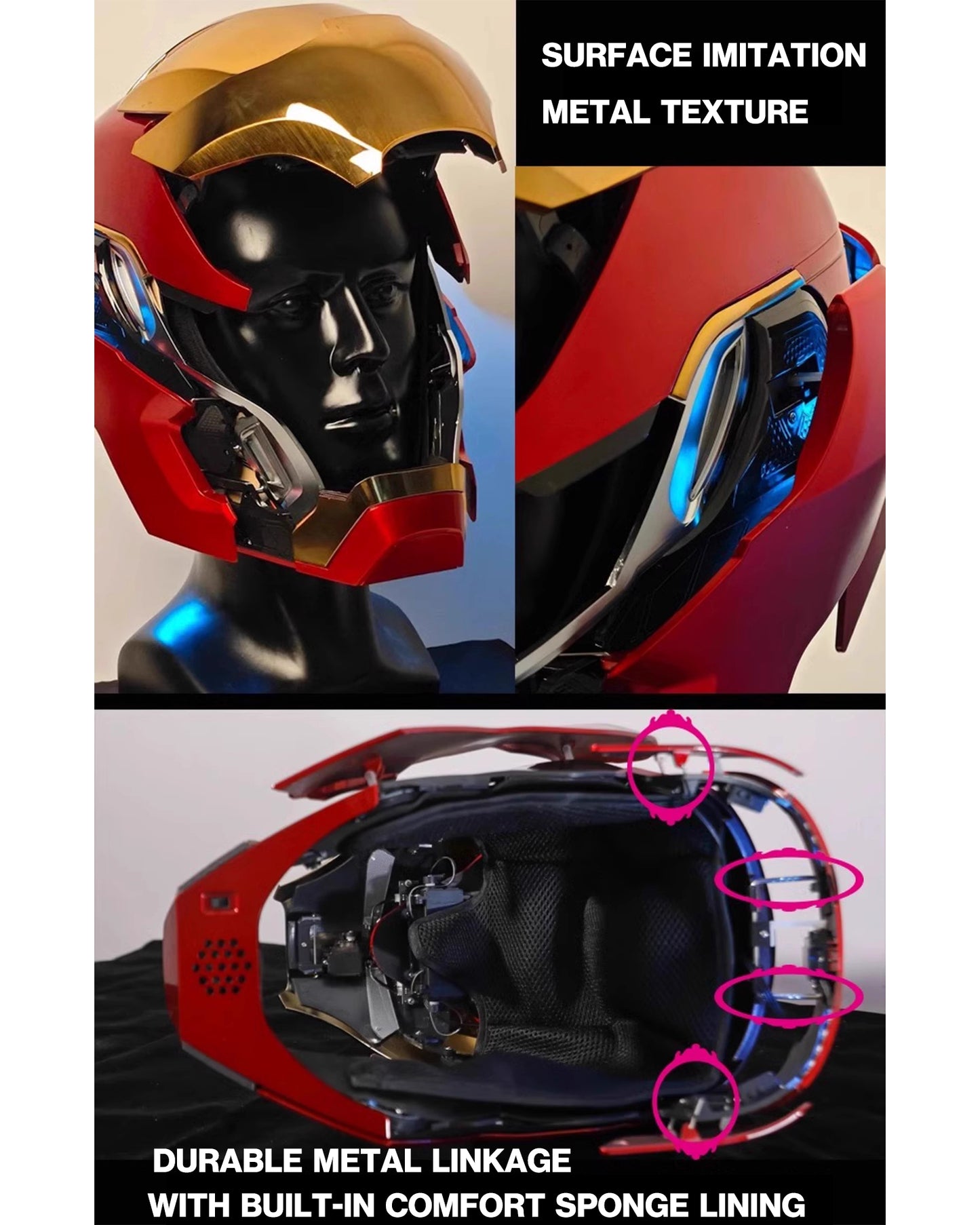 Iron Man MK50 Wearable Helmet - Voice, Touch & Remote Control with LED Eyes & Friday Greetings